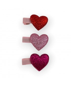 Pack de 3 pinzas corazón Love