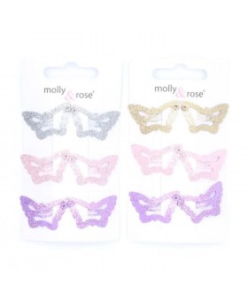 Pack 6 clips mariposa con...