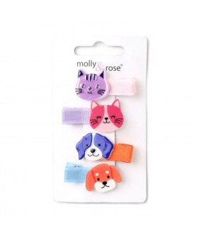 Pack de 4 clips gatos y perros