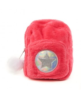 Mochila suave de pelito Rosa