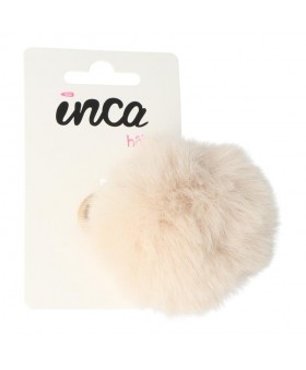 Goma con pompón color camel