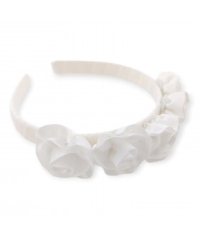 Tocado cinco flores blanco...