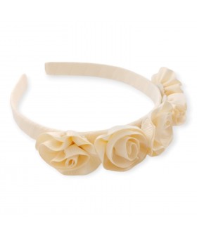 Tocado cinco flores crudo