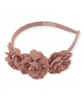 Tocado flores suede rosa...