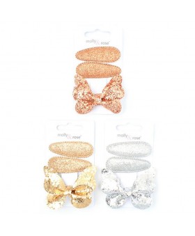 Pack Pinza y Clips Glitter...