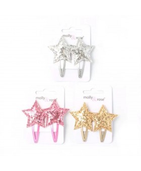 Set de 2 clips estrella con...