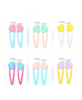 Set de 2 clips con corazones