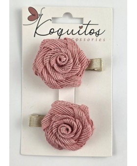 Pack de 2 pinzas con Rosa...