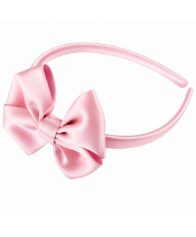 Lazo sobre diadema Rosa pastel