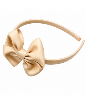 Lazo doble sobre diadema Beige