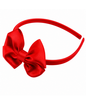 Lazo doble sobre diadema Rojo